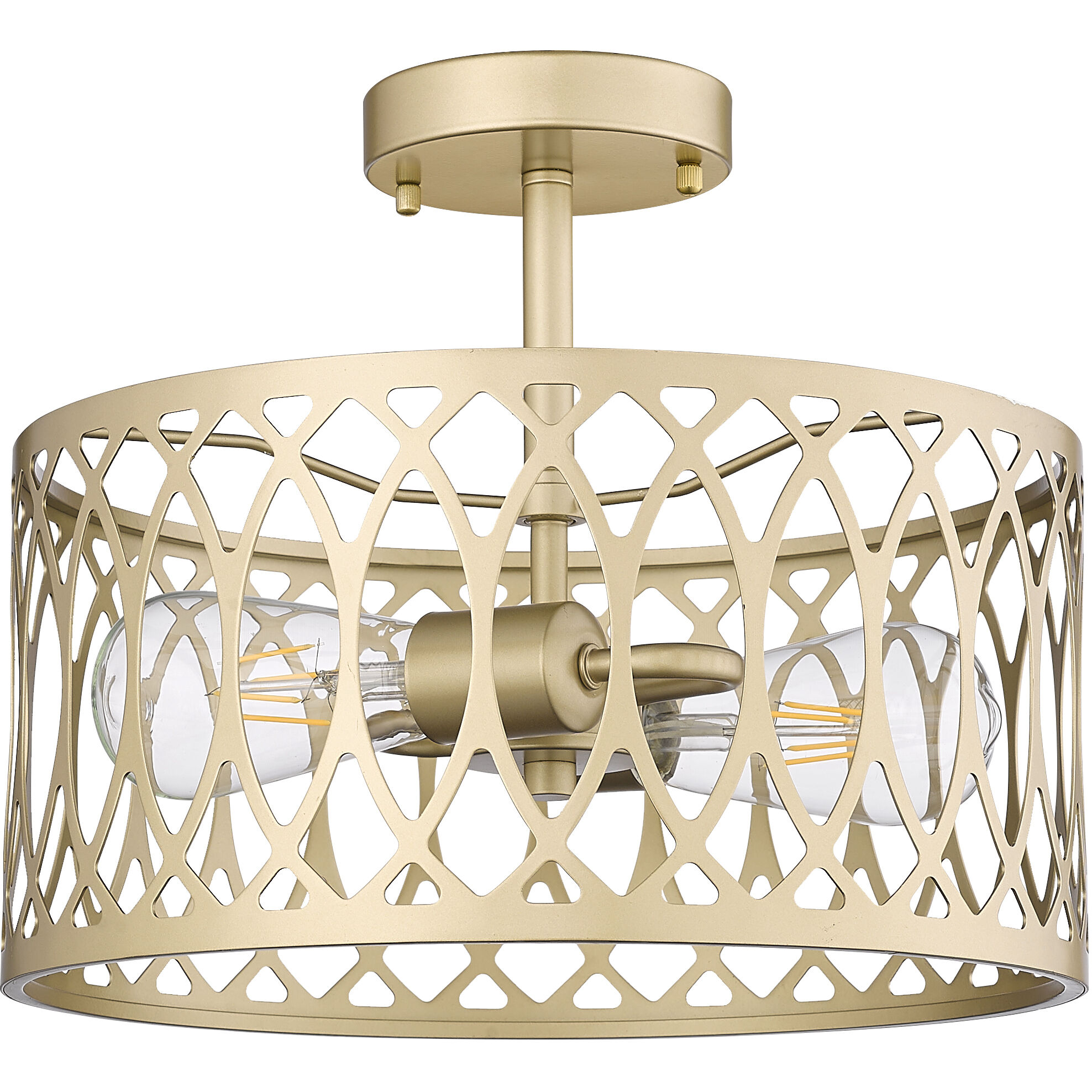 Arelyn 1 Light 13 inch Painted Modern Gold Semi-Flush Mount Ceiling Light